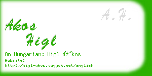 akos higl business card